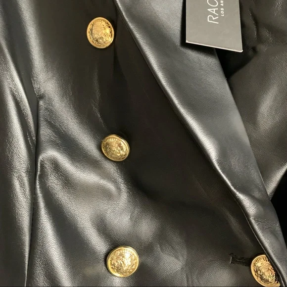 Rachel Zoe Leather Black Blazer Blogger Fav - Picture 6 of 7